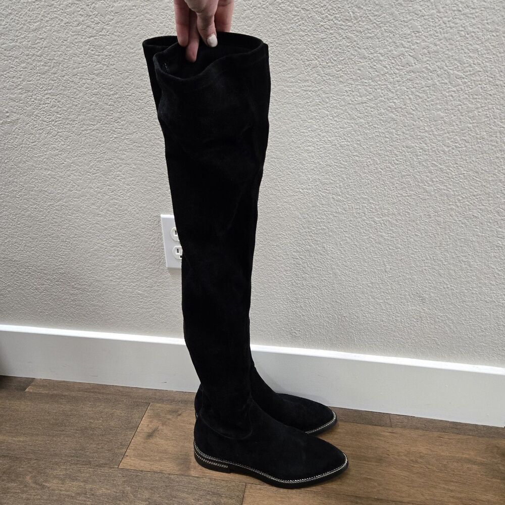 Le Silla Leather Black Over The Knee Suede Boots Size 40